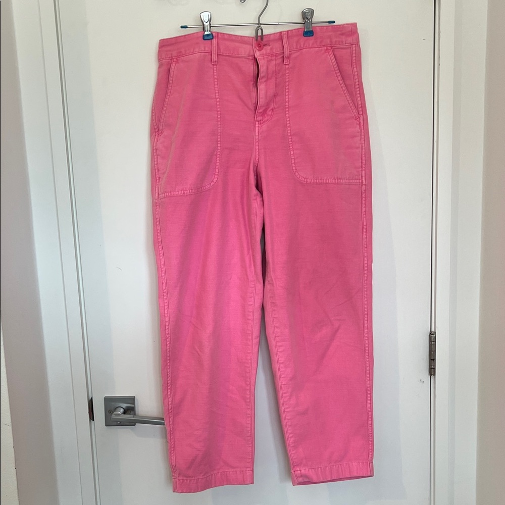 J. Crew Hot Pink High-Waist Pants